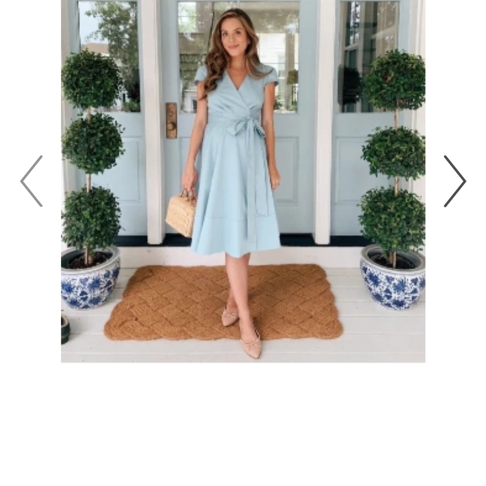 GAL MEETS GLAM 🌸 Addison Tie Wrap Dress in Sea Breeze size 10 - Picture 3 of 7
